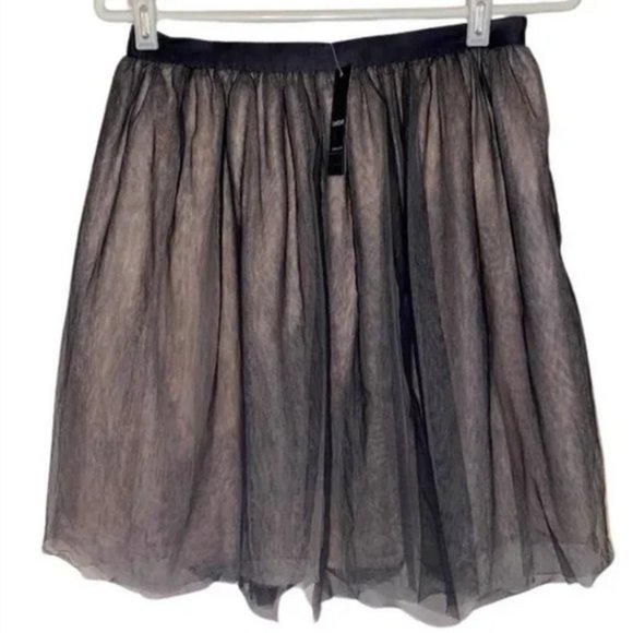 Bebe 5 Layer Skirt NWT Lace Raw Hem Ruffle Skirt With Cream Underlay Size 6 - Picture 1 of 7